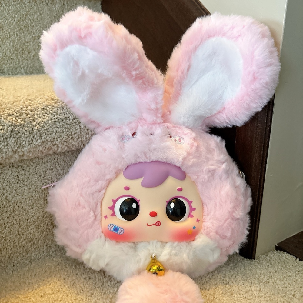 Samuel Cute Pink and White Bunny Plush Bag